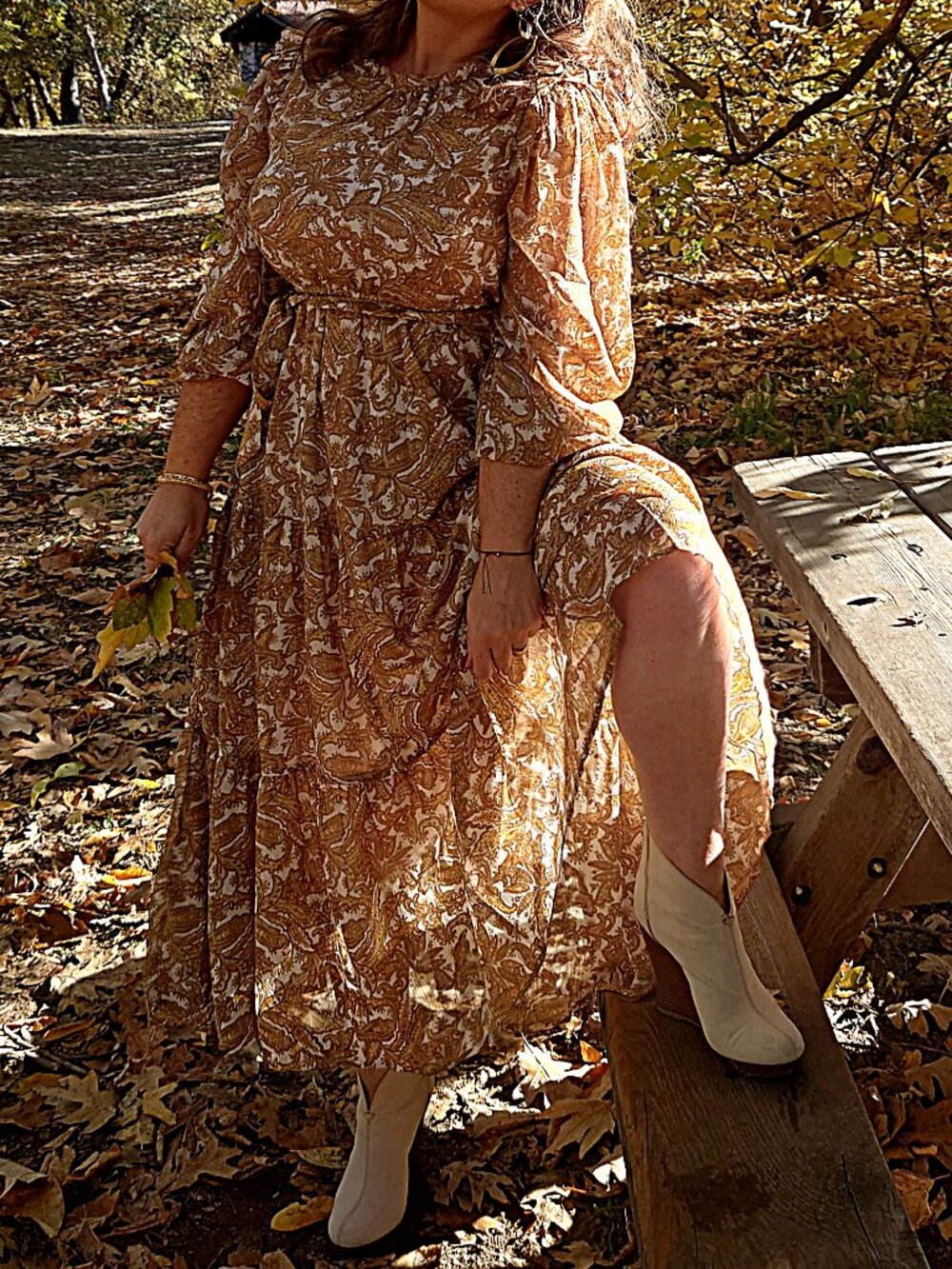 Paisley Earth-Tone Dress by Moon River Brand